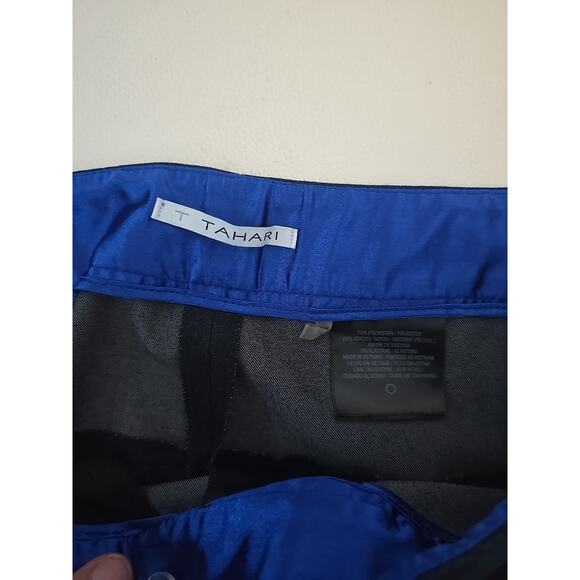 Tahari Alice Flare Slacks Pants Navy Womens 10 Office Career Formal Cocktail - Picture 6 of 6